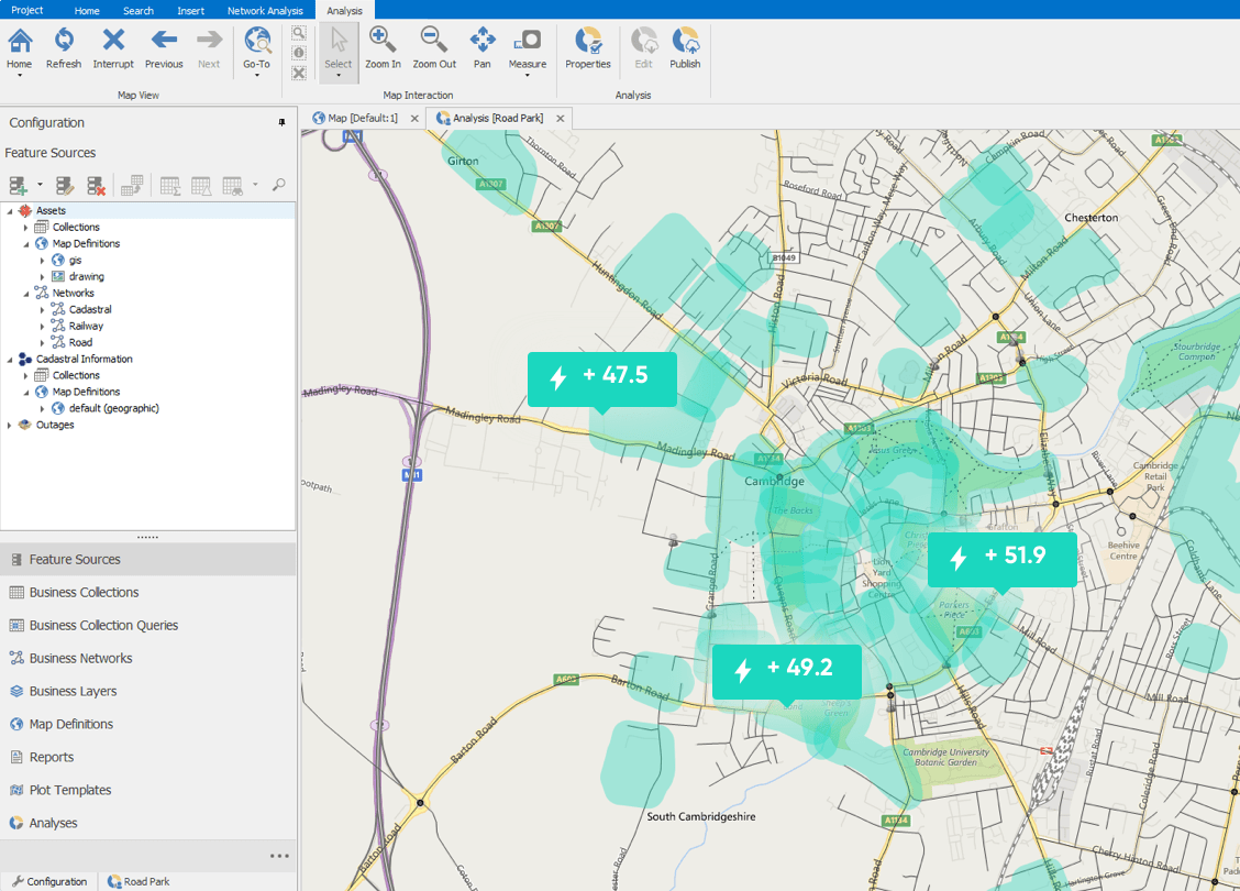 Dashboard view of our Spatial Workshop software showing power analysis